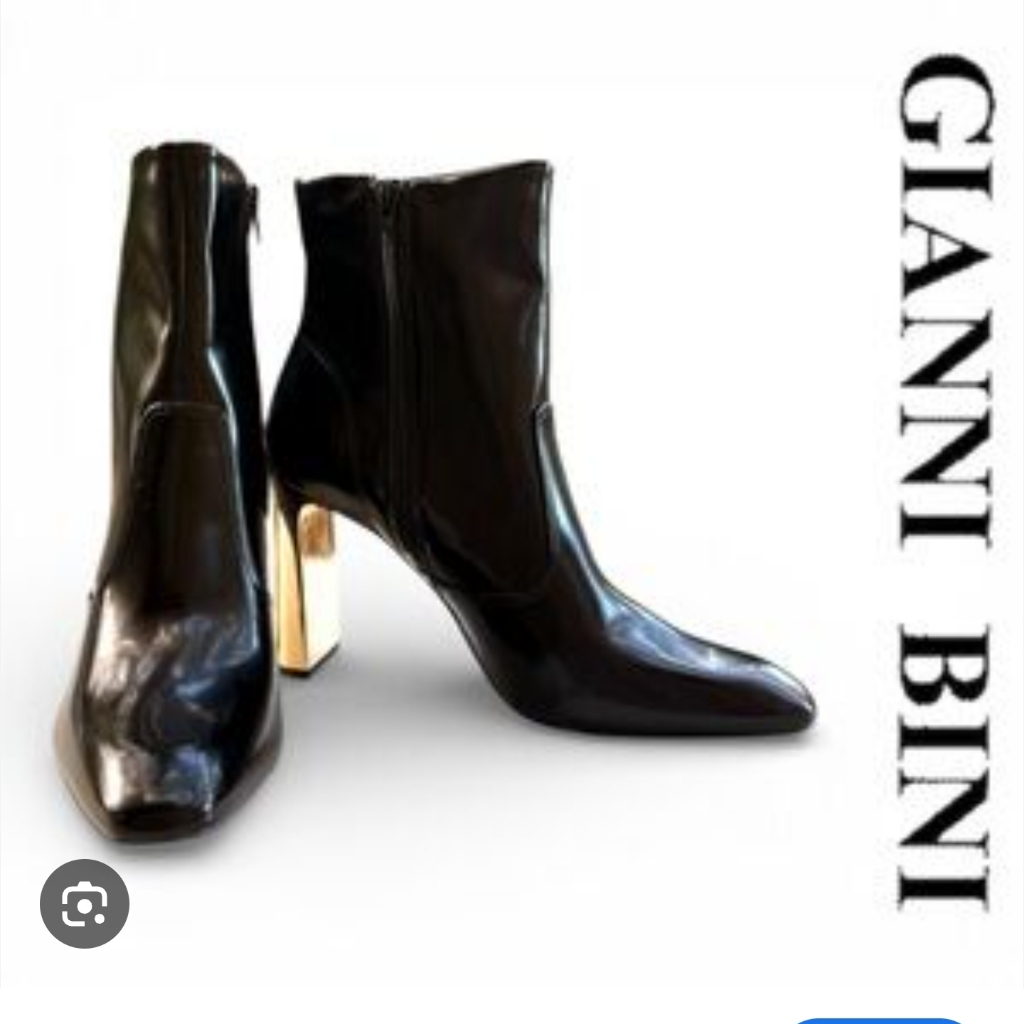 Gianni Bini Nwt Black Booties With Gold Heel Size 6